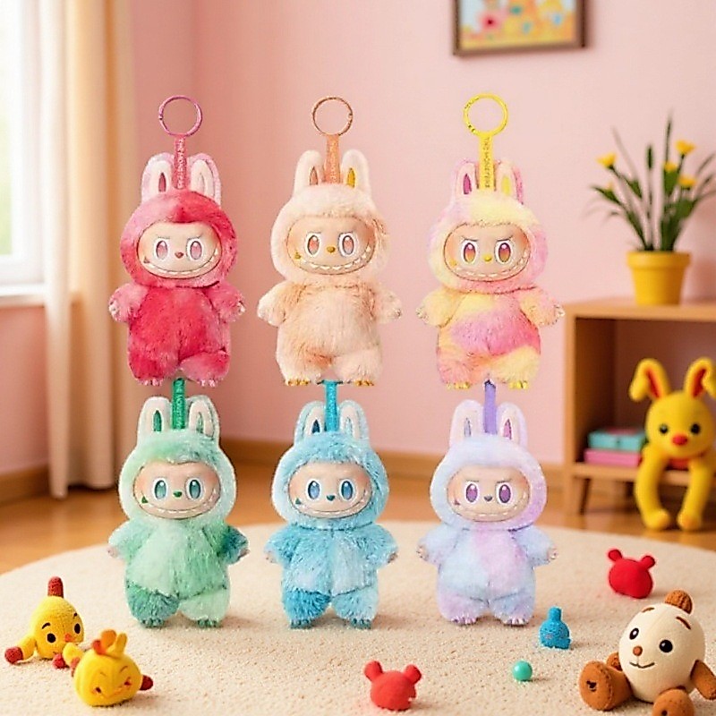 ใหม่ 17 ซม. Labubu รุ่นที่สามตุ๊กตาแฟชั่นตุ๊กตา Plush Bubble Mart กล่องตาบอดพวงกุญแจกระเป๋าจี้ Plush ของเล่น