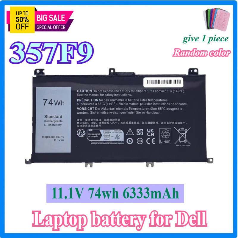 แบตเตอรี่แล็ปท็อปคุณภาพสูง 357F9 สําหรับ DELL Inspiron 15 7559 7000 7557 7567 7566 5576 5577 P57F P6