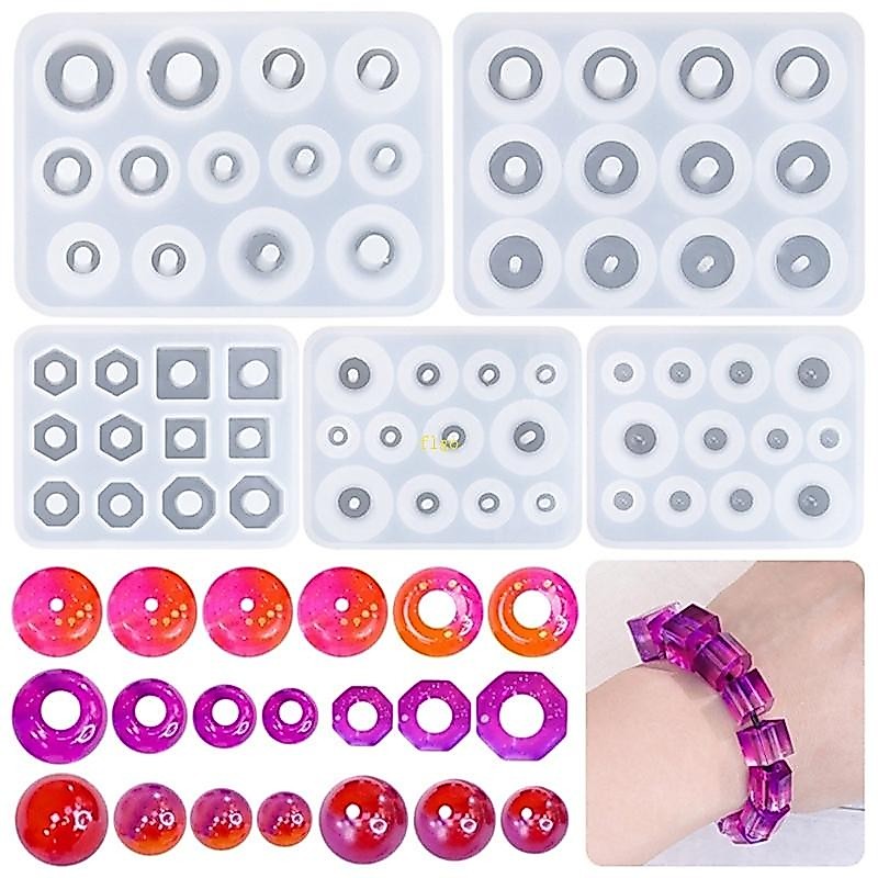 Flgo ซิลิโคนเครื่องประดับลูกปัดแม่พิมพ์สําหรับลูกปัดเรซิน Charm DIY Crafting อุปกรณ์เสริม