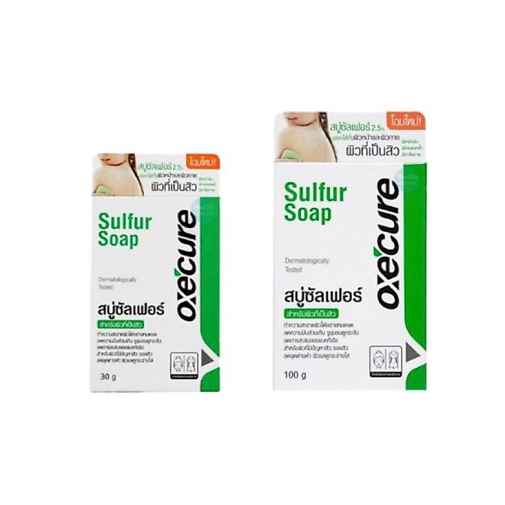 Sale อ่านก่อนสั่งซื้อ‼️Oxe cure สบู่ลดสิว สำหรับผิวหน้า ผิวกาย Sulfur Soap มีทั้ง 30 g และ 100 g