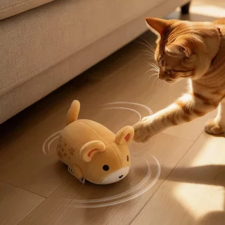 หนูของเล่นแมว ของเล่นแมวไฟฟ้า มีเสียง ของเล่นแมวโต้ตอบ ขนนุ่ม ระบายพลังงานแมว ของเล่นสุนัข