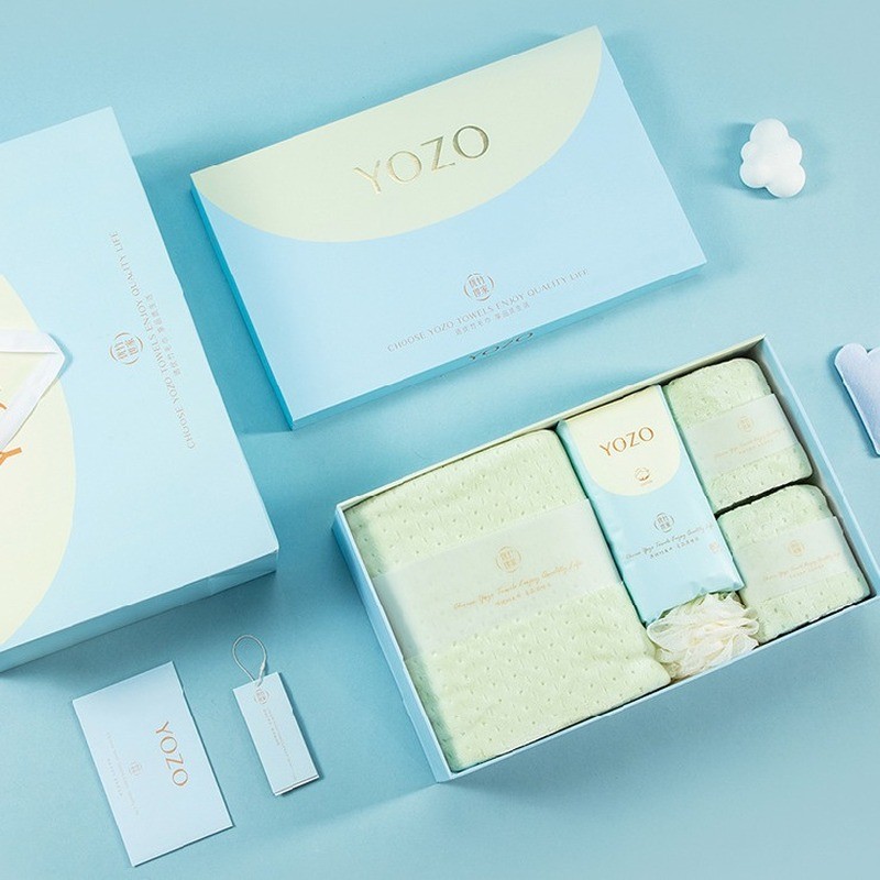 YOZO YOZO Family Series ชุดห้าชิ้น 1 ผ้าขนหนูอาบน้ํา 2 ผ้าขนหนู 1 ผ้าขนหนูผิวนุ่ม 1 ลูกบอลอาบน้ํา ชุ