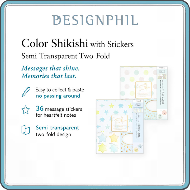 MIDORI Semi Transparent Foldable Shikishi Message Board with Stickers | Color Shikishi Gift Board | 