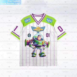 การปรับแต่งฟรี 2026 ใหม่ Disney AnimatedToy Story Buzz Lightyear คอสเพลย์ Jersey ชุดเบสบอลขนาดใหญ่เด็ก/ผู้ใหญ่ Jersey คู่ชุดนอน Q0BR