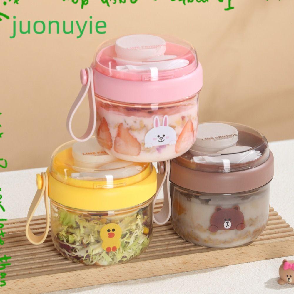 JUONUYIE ถ้วยอาหารเช้า, 650ml ชามโยเกิร์ตป้องกันการรั่ว, แบบพกพานํากลับมาใช้ใหม่มือถือซีลข้าวโอ๊ตคอนเทนเนอร์สําหรับข้าวโอ๊ตธัญพืชถั่วโยเกิร์ต