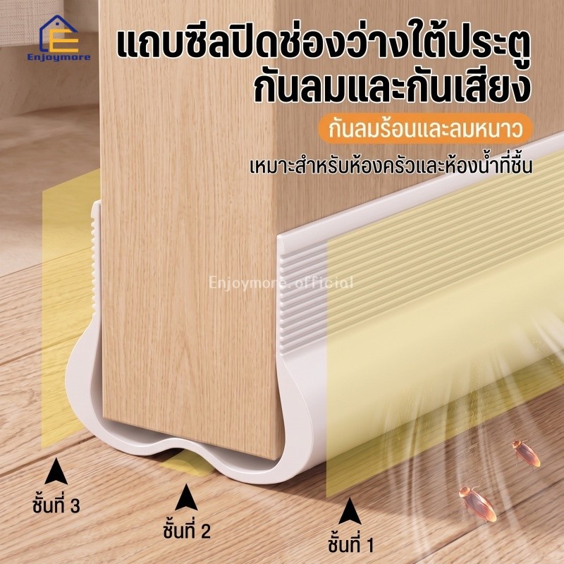 Enjoymore ฉนวนกันเสียง ที่กั้นประตู ที่กั้นประตูกันฝุ่น กันแมลง กาวในตัว กันน้ำ กันแอร์ออก