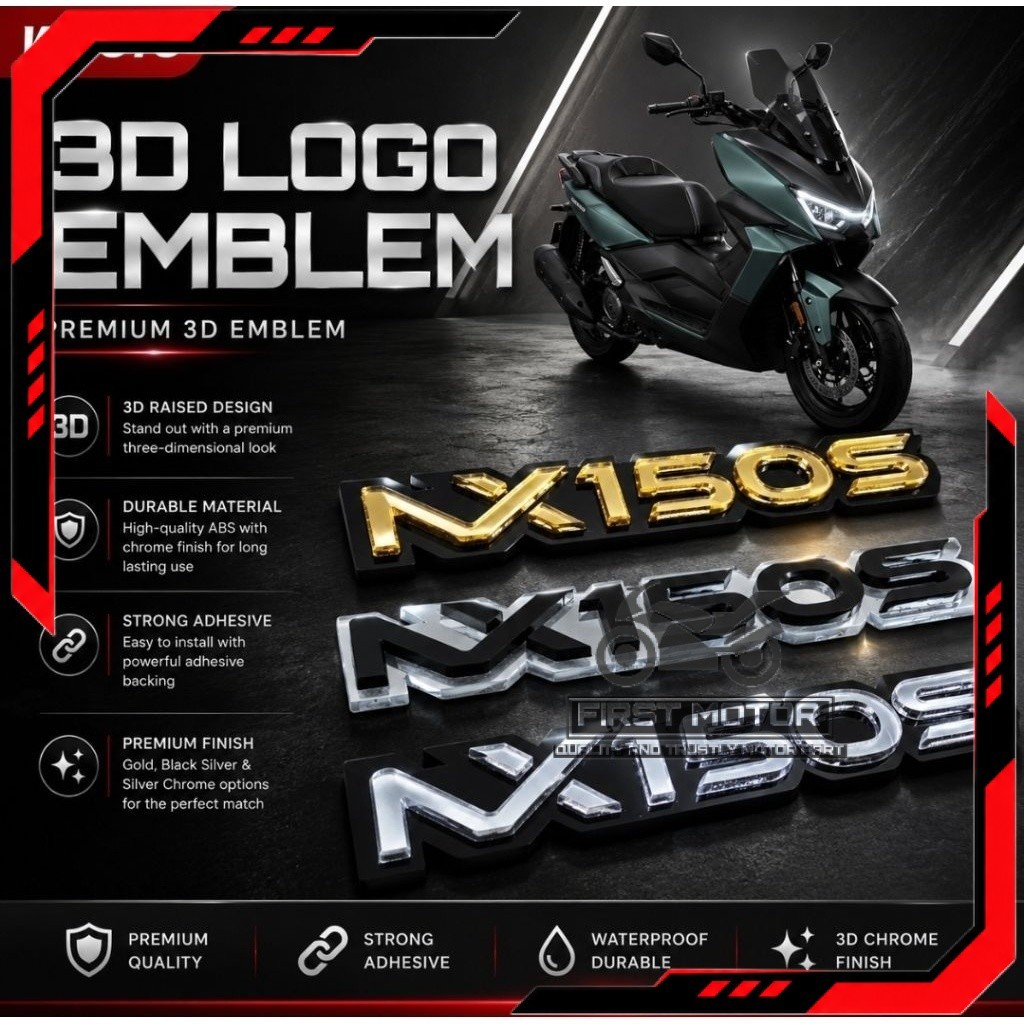 EMBLEM WMOTO NX150S NX 150S NX 150 S 3D EMBLEM โลโก้อุปกรณ์เสริมอุปกรณ์เสริมอุปกรณ์เสริม MODIFIEDFY