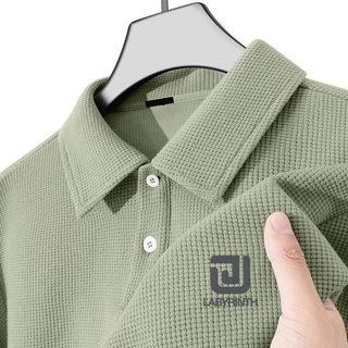 PROMAN พร้อมส่ง เสื้อโปโลผู้ชาย ผ้าวาฟเฟิล พิมพ์ลายตัวอักษร ทรงเข้ารูปขั้นพื้นฐาน ไซส์ใหญ่ ลำลอง ระบายอากาศได้ดี กีฬา