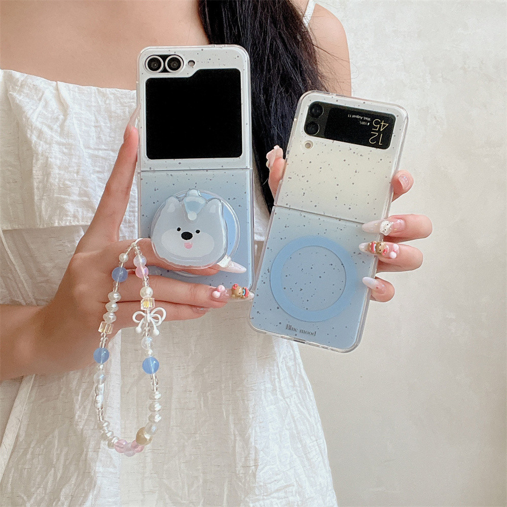 Art Ink Splash เคสโทรศัพท์แม่เหล็กสําหรับ Samsung Galaxy Z Flip 7 6 5 4 3 Flip5 Flip6 Flip7 ฝาครอบขาตั้งโซ่