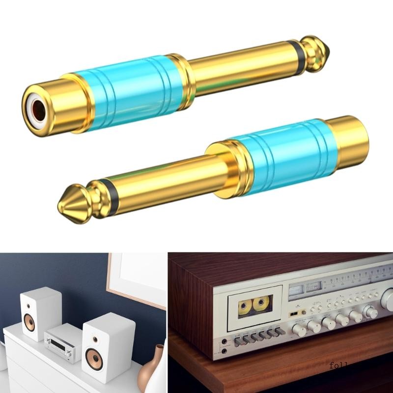 Fol Studio Grade 6 35mm Male to 3 5mm Female Mono Auditory Adapter Alloy Build