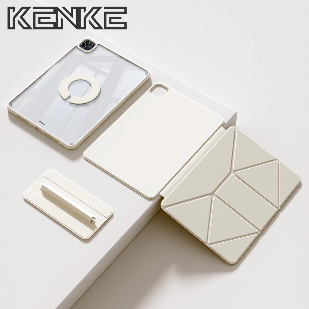 KENKE iPad กรณีแท็บเล็ตหมุนที่ถอดออกได้แม่เหล็กสําหรับ iPad 2026 Air Pro 11 นิ้ว 2024 Air 13 "M2 M3 pro 12.9 mini 6/ mini 7 a17 pro กรณี iPad 10th gen 11 A16 Air 4/5/6/7 air 8 เคสไอแพด หมุน 360 case ipad