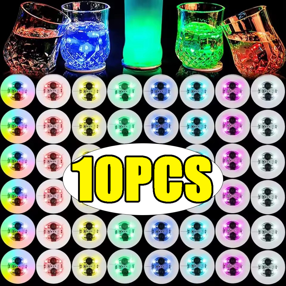 LED Coaster สติกเกอร์ Light Up Pads สําหรับถ้วยขวด - เครื่องดื่มเรืองแสงสําหรับ Party Bar งานแต่งงาน