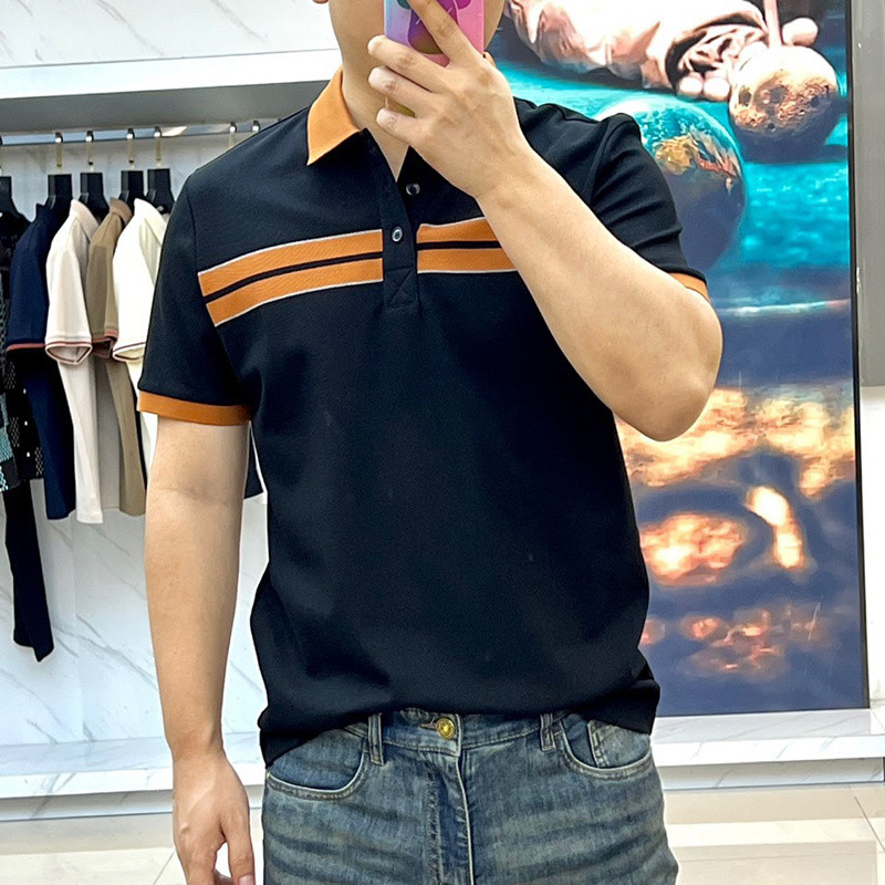 7OIS ZEGNA 2025ss Summer business casual short sleeves for young and middle-aged men polo Shirt with