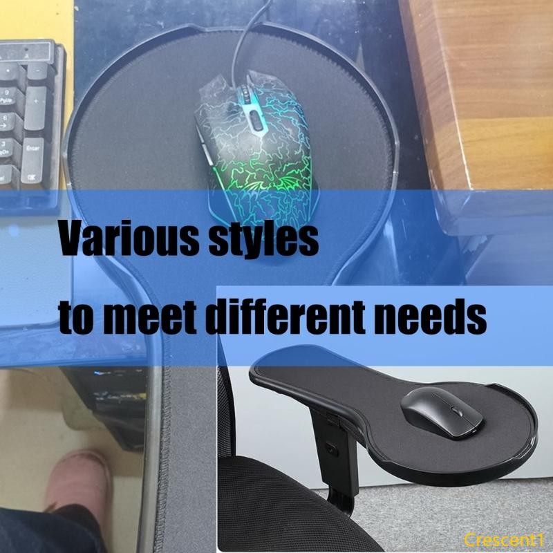 Crescent1 Ergonomic Mouse Table Armrest สําหรับเก้าอี้คอมพิวเตอร์ Anti Drop Mouse สายรัดข้อมือ