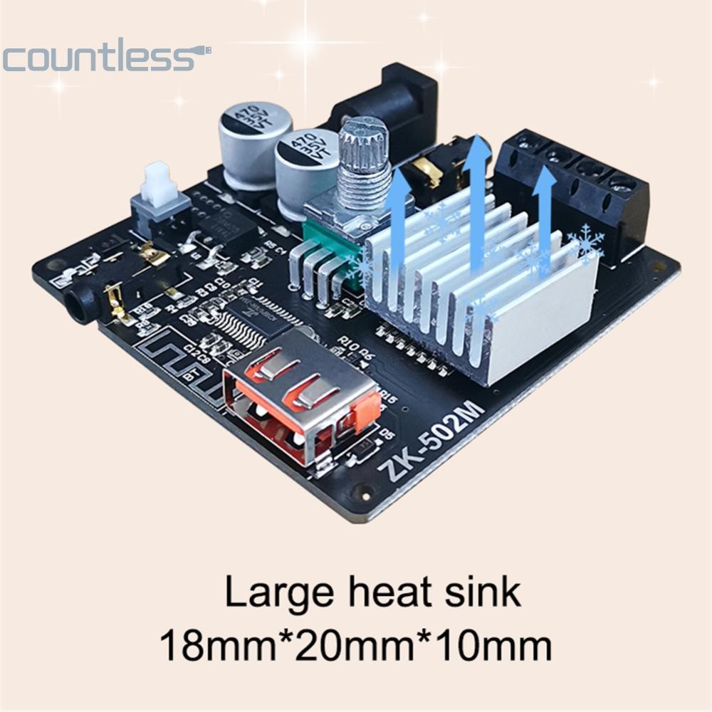ZK-502M 50W+50W Bluetooth-Compatible 5.0 Power Audio Amplifier Board Stereo [countless.th]