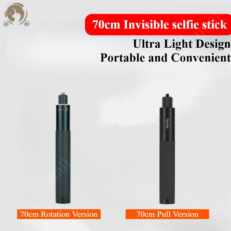 สําหรับ DJI OSMO 360/Insta360 X5 X4/DJI Action 5 Pro 4 3 ไม้เซลฟี่ที่มองไม่เห็น 70 ซม.การหมุนPull ou