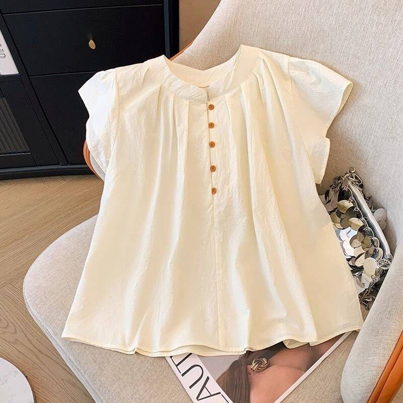 ส่งไวจากไทย⭐Summer⭐S-2XL  ฤดูร้อนหนุ่มหลวมยอดนิยมจีบสาวเสื้อแขนบิน