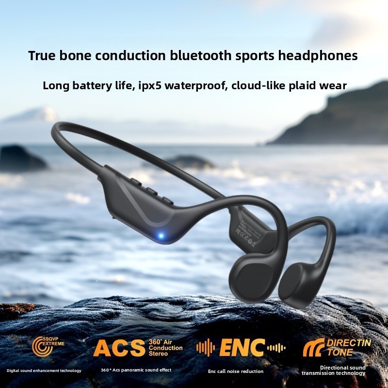 2025 S1 IPX5 Bone Conduction หูฟัง TYPE-C 8Hrs ต่อเนื่อง Playback LED แบตเตอรี่ตัวบ่งชี้สายคล้องคอ B