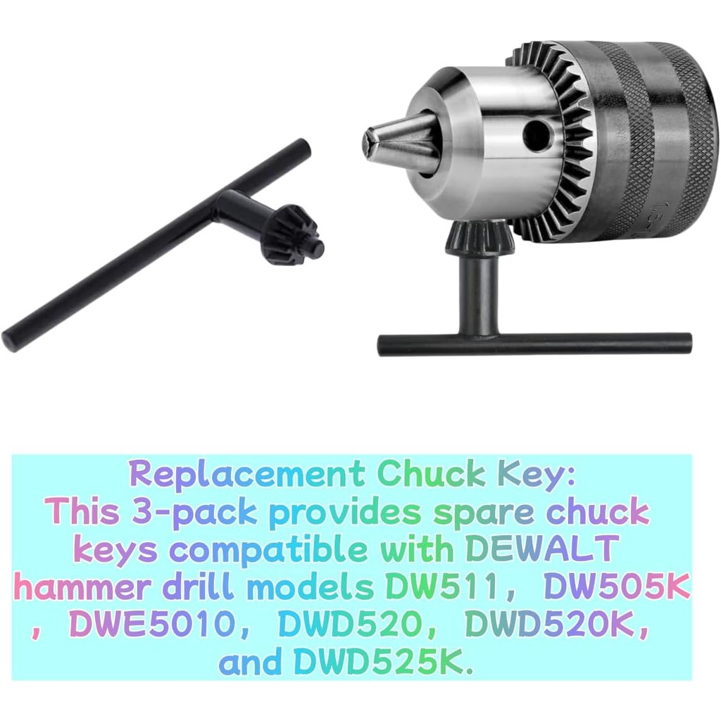 (3/แพ็ค)N022653 ค้อนเจาะ Chuck Key สําหรับ DW511 DW505K DWE5010 DWD520 DWD520K DWD525K TBAI