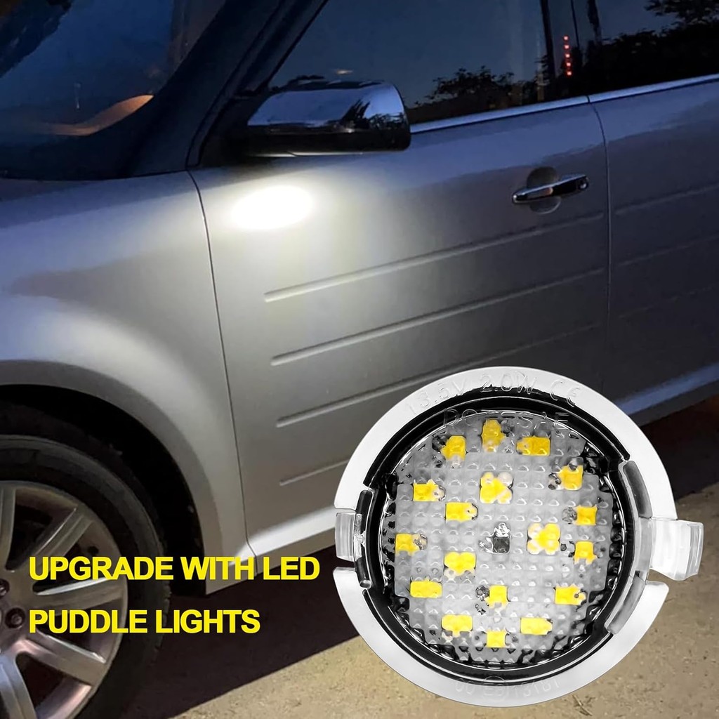 กระจกมองข้าง Puddle ไฟ LED ชุดโคมไฟเข้ากันได้กับ Ford F-150 Explorer Edge Expedition Flex Fusion Tau