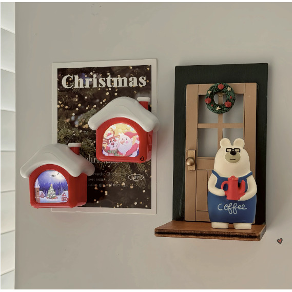 Ins Nordic Christmas ตกแต่งตู้เย็นสติกเกอร์ Miniature รูปที่ 5