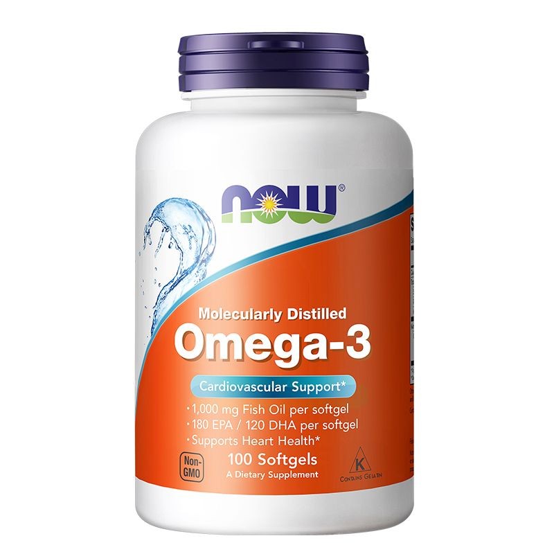 NOW/NOW น้ํามันปลาทะเลน้ําลึกแคปซูลอ่อน 100 แคปซูลแมวสุนัข dha น้ํามันปลาเข้มข้น Omega3 Omega3 หลอดเ