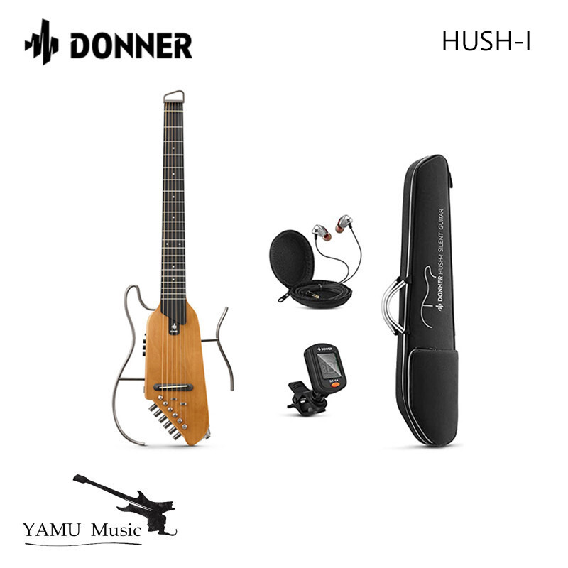 Donner HUSHI Travel Guitar Headless Silent Guitar ที่ถอดออกได้กรอบ Ultra Light Acoustic กีตาร์ไฟฟ้าก