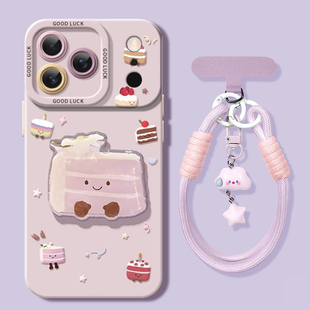 เคสโทรศัพท์เค้ก 17promax เข้ากันได้กับ Apple 17air สไตล์ใหม่ 17pro หญิงกันกระแทก