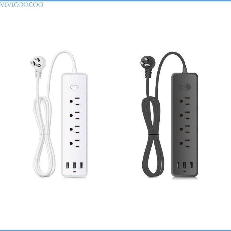 VIVI Surge Protector Wall Outlet พร้อม 4 ช่องกว้าง 3x พอร์ต USB สําหรับโทรศัพท์