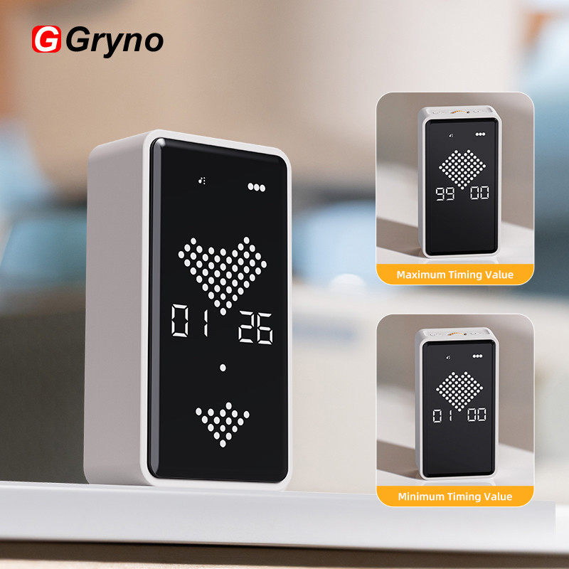 Gryno Gravity Sensor นาฬิกาทราย Cube Timer, LED Digital 1-99 นาทีนับถอยหลังนาฬิกาปลุกเงียบวิ่งสําหรับห้องครัวทําอาหาร Study การออกกําลังกาย