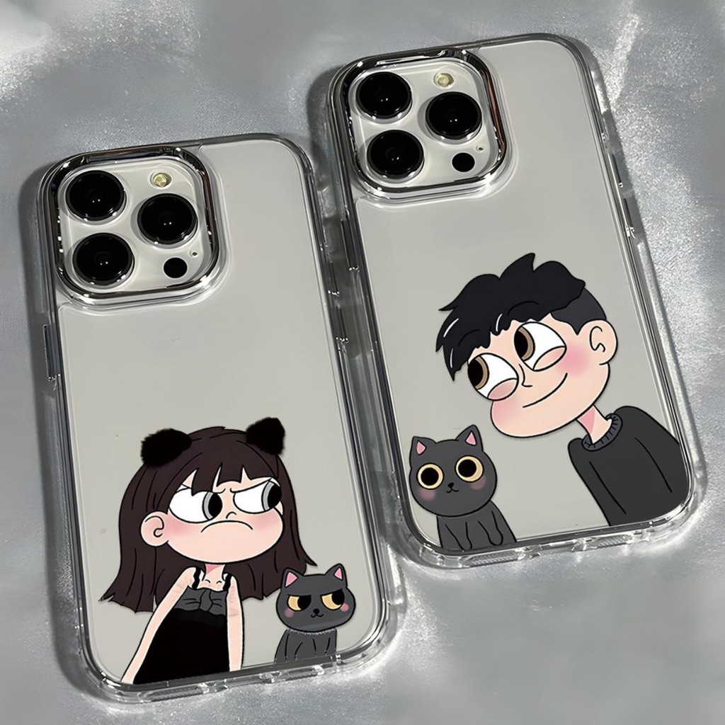 COD Casing เคส iPhone XR 11 13 15 16 14 12 Pro Max X XS Max 7 8 6 Plus เคสไอโฟน11 SE2020 เคสโทรศัพท์ TPUใสCouple