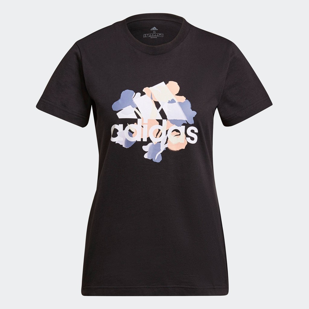 adidas ไลฟ์สไตล์ เสื้อยืดพิมพ์ลายดอกไม้ ผู้หญิง สีดำ GT8806