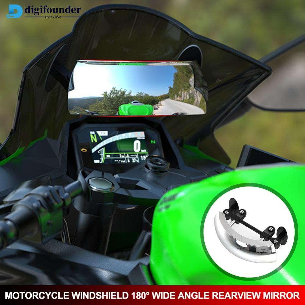 DIGIFOUNDER กระจกหน้ารถรถจักรยานยนต์ 180 มุมกว้างกระจกมองหลังการมองเห็นแบบพาโนรามา Street Bike กระจก