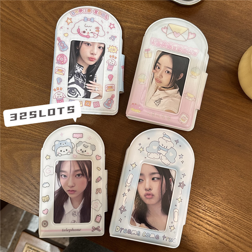 3 อินช์/2R อัลบั้มรูปโพลารอยด์ กระเป๋าผลิตการ์ด 32 ช่อง พลาสติก PP สำหรับเก็บการ์ดคอลเลกชันไอดอล K-POP