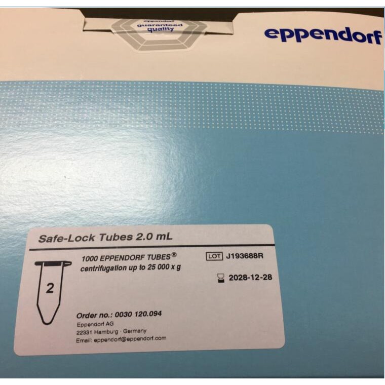 Eppendorf Eppendorf 0030120094 Enzyme-Free Heat-Free 2.0ml Micro Centrifuge Tube ไม่มีสี 1,000 ชิ้น/