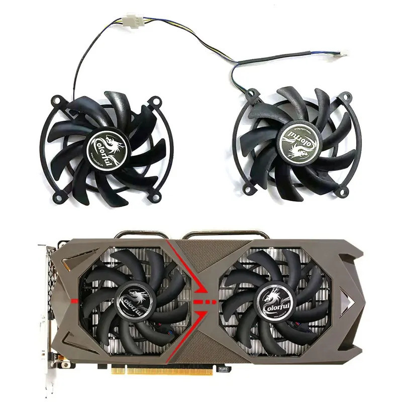 เหมาะสําหรับ GTX1060 Geforce GTX1070 เกม GTX 1060 1070 iGame S กราฟิกการ์ด 4PIN 85MN GPU เปลี่ยนพัดล