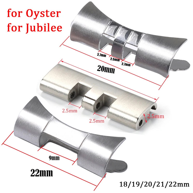 2pcs โลหะโค้ง End Link 20 มม.22 มม.สแตนเลสสตีลนาฬิกาสําหรับ Seiko SKX009 SKX007 สําหรับ Jubilee Oyst