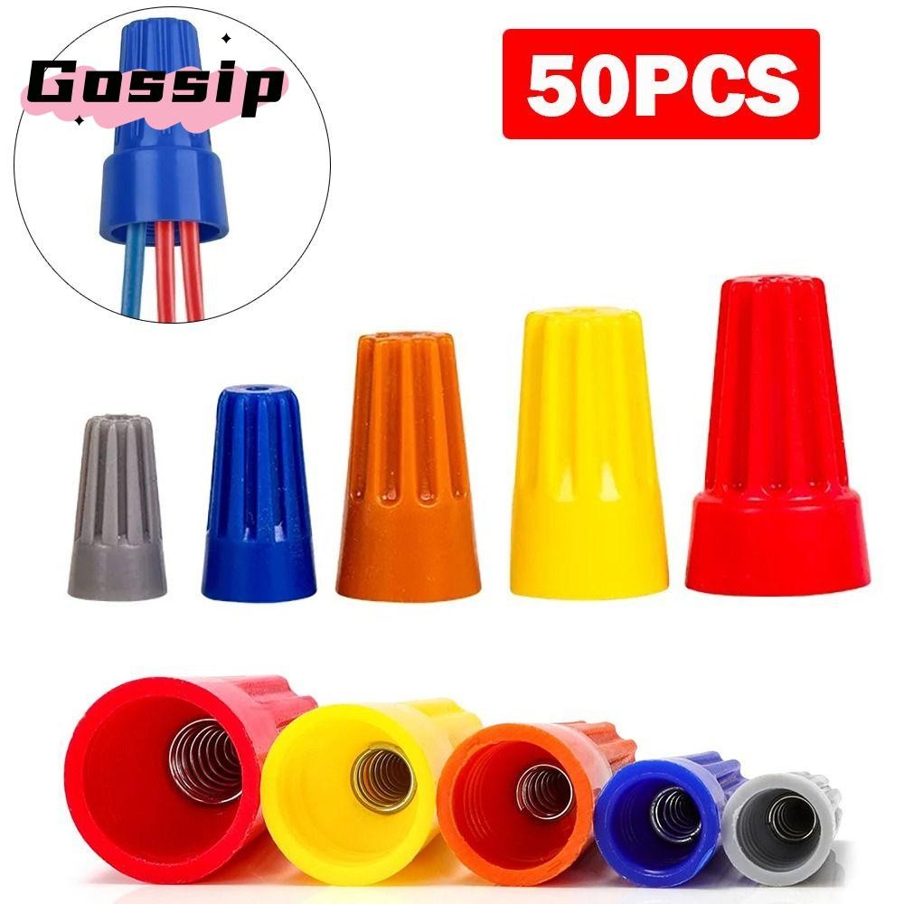 GOSSIP ฝาปิดสายไฟ, น็อตขั้วต่อสายไฟไนลอนสีสันสดใส, การเชื่อมต่อหมวกปลายฉนวนไฟฟ้าจีบฉนวนไฟฟ้า