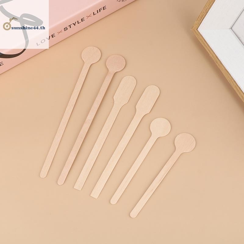 FOURSUN 100 ชิ้นไม้กาแฟ Stirrers ร้อนเย็นดื่มผัดเครื่องดื่มกวน Sticks ย่อยสลายได้เครื่องครัวกาแฟ Sticks TH