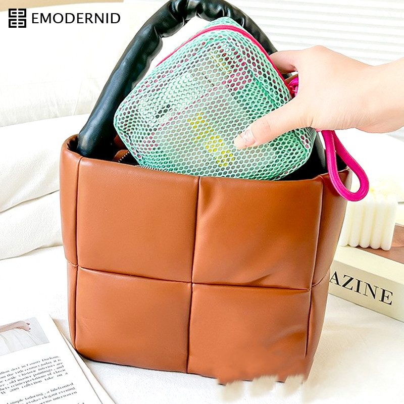 (13*13)กระเป๋าใส่เครื่องสําอาง ความจุขนาดใหญ่พร้อมกระเป๋าเก็บหูหิ้วกระเป๋าใส่อุปกรณ์อาบน้ําสี โดปามีน-em - รูปที่ 2