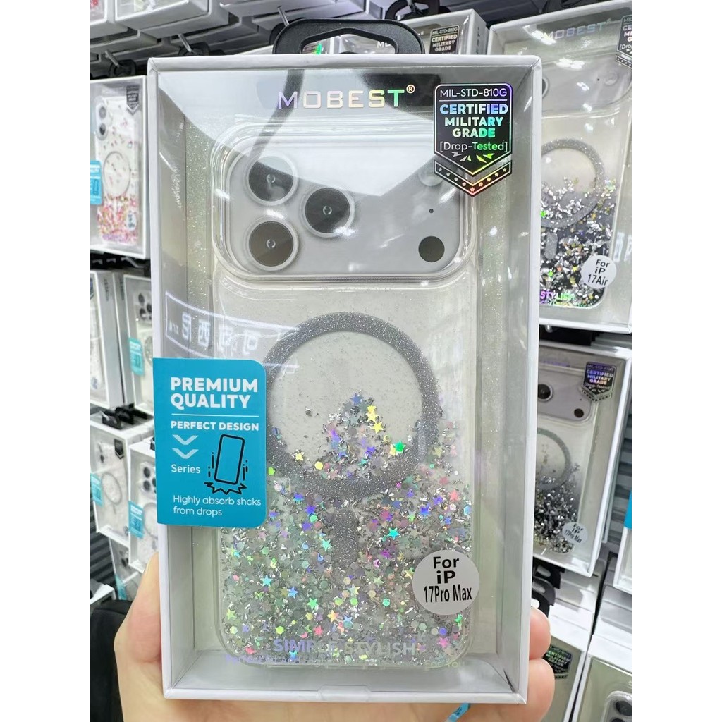 สําหรับ iPhone17 16 16 Pro 16 Pro Max 15 14 13 PRO MAX แฟชั่นอีพ็อกซี่โปร่งใสค่อยเป็นค่อยๆเปลี่ยน glitter เคสโทรศัพท์หรูหรา