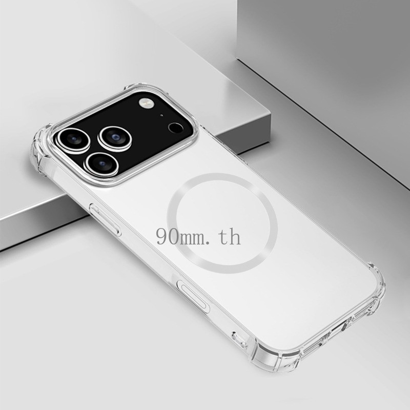 เคส สำหรับ iPhone 17 Pro เคสแม่เหล็กดึงดูดสำหรับ iPhone 17 Pro 17 Air 16 15 14 13 12 11 Pro Max Plus TPU เคสใสกันกระแทกถุงลมนิรภัย