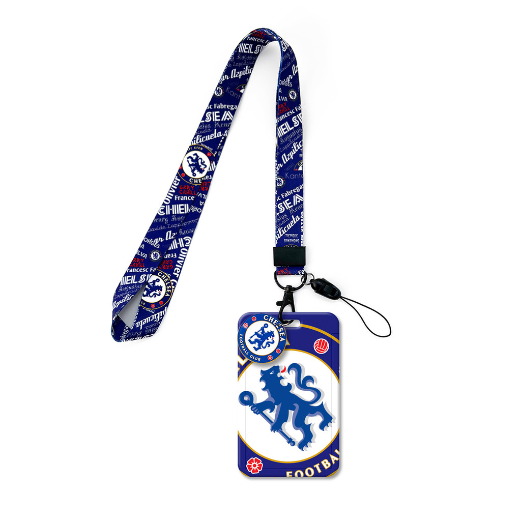 Y&P| สายคล้องคอ Chelsea F.C. สโมสรฟุตบอล ผู้ถือบัตรนักเรียน ป้องกันการสูญเสีย สายคล้องคอโทรศัพท์มือถือ, LN019-A+B