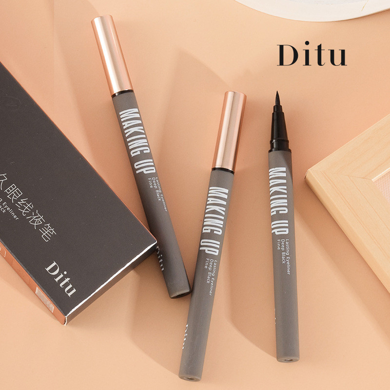 Ditu Ditu Fine ปากกาอายไลเนอร์ชนิดน้ําติดทนนานไม่เลอะง่ายกันน้ํากันเหงื่อแห้งเร็ว Ultra-Fine สามเณรเ
