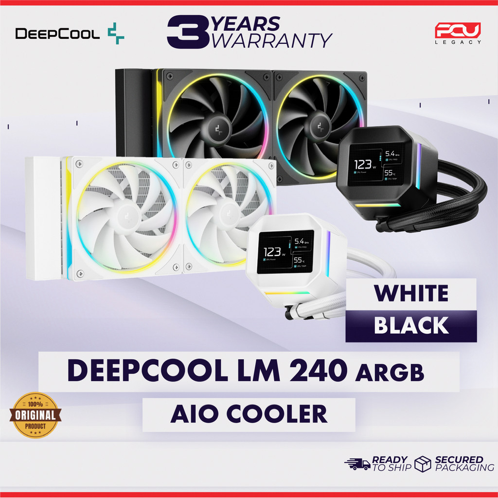 DEEPCOOL LM240 ARGB AIO พร้อมจอแสดงผล IPS ขนาดกะทัดรัด 2.4"