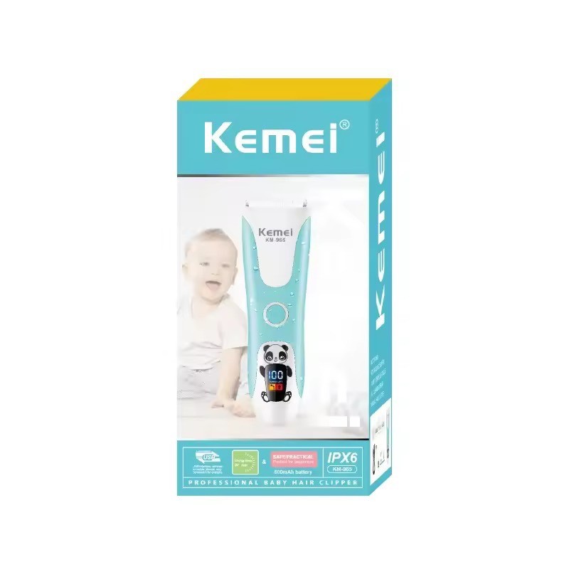 Kemei KM-965 ปัตตาเลี่ยนตัดผม ไร้สาย กันน้ำ ปลอดภัยสำหรับเด็ก