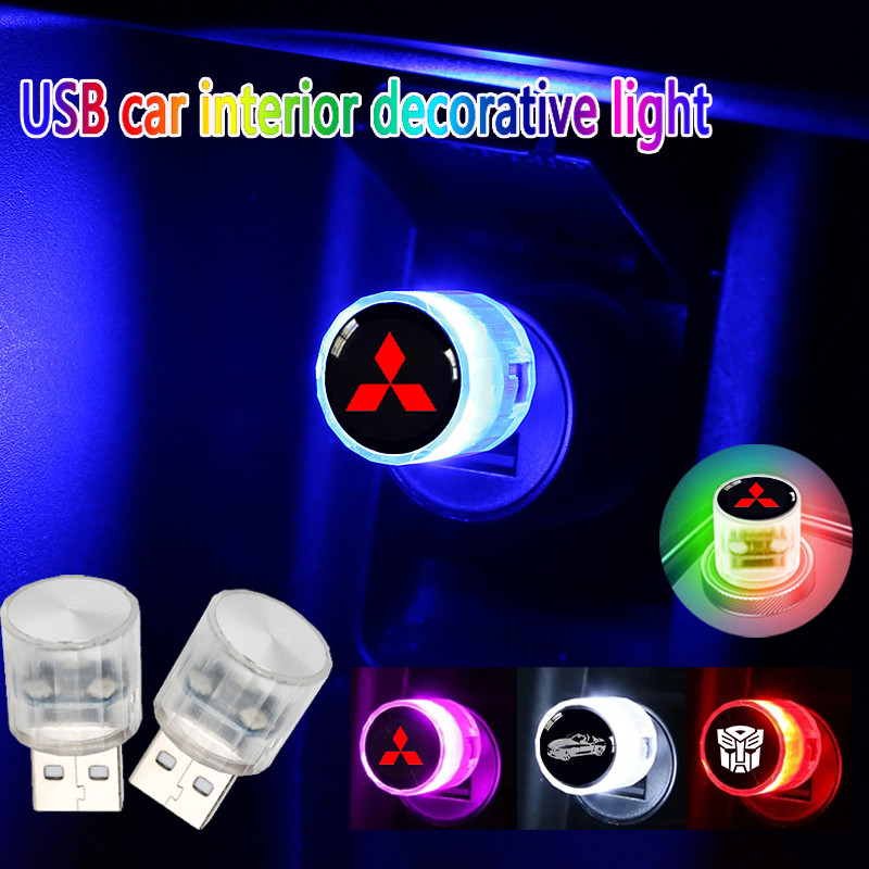 Mitsubishi รถยนต์ USB ติดตั้งฟรีของไฟตกแต่งภายใน Mini USB ไฟ LED อุปกรณ์เสริม Mitsubishi Lancer EX T