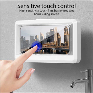 โทรศัพท์มือถือใช้สําหรับย้ายกล่องกันน้ําห้องน้ําสามารถหมุนได้ 360°。Noที่ต้องการหน้าจอสัมผัสกล่องโทรศัพท์กันน้ําติดตั้งในห้องน้ํา