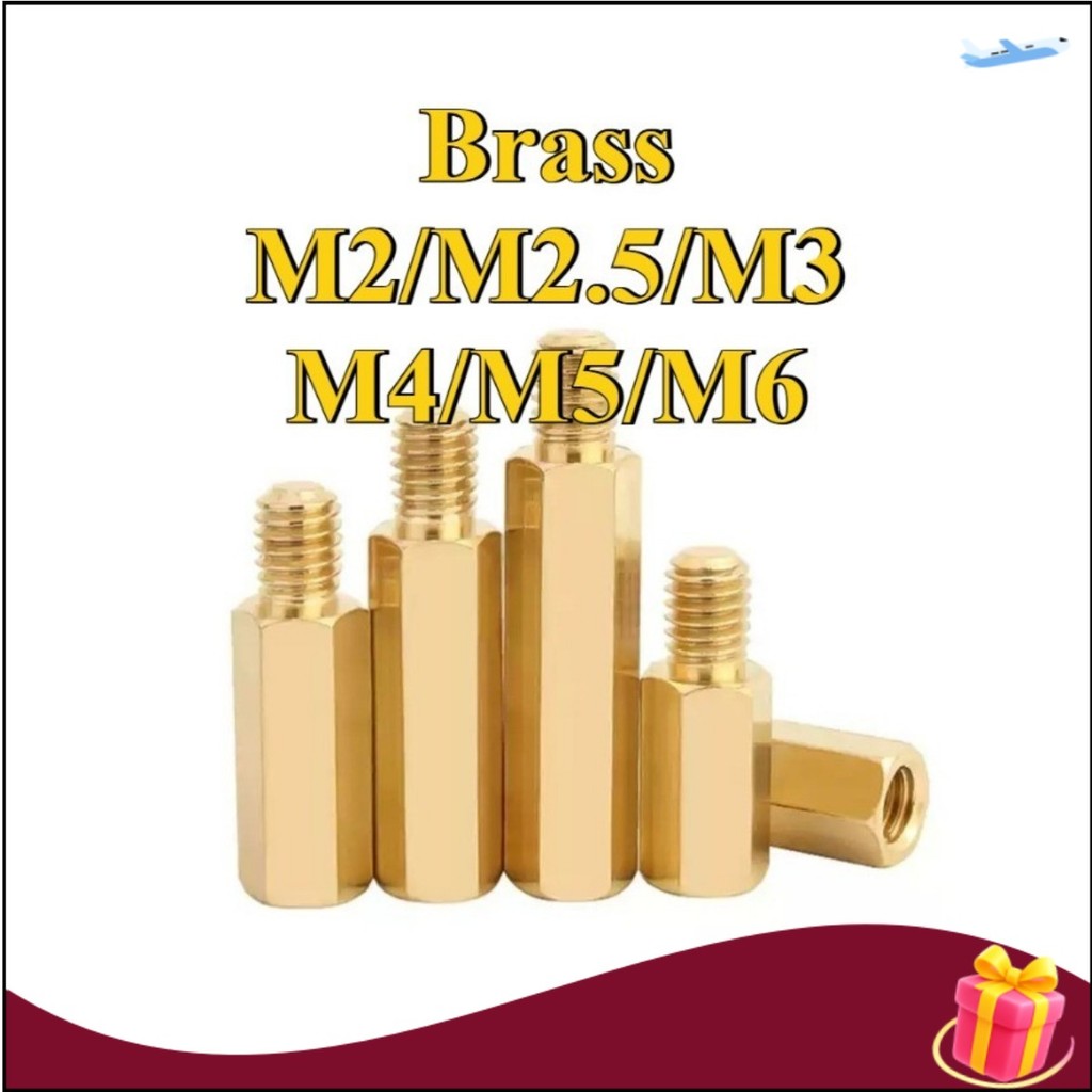 หกเหลี่ยมแยกคอลัมน์รอบ knurled คอลัมน์หกเหลี่ยมทองแดงคอลัมน์คู่ผ่านคอลัมน์ DIY ชุด M2-M6 WDY-MB