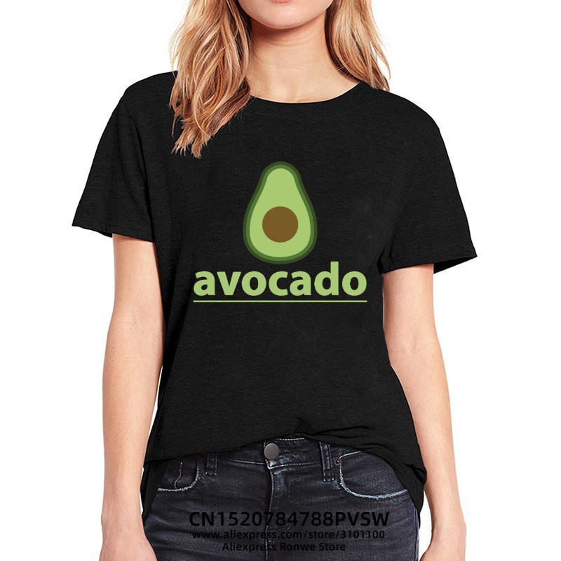 เสื้อแขนสั้นพิมพ์กราฟิก avocado ตลกสำหรับผู้หญิง ZUER